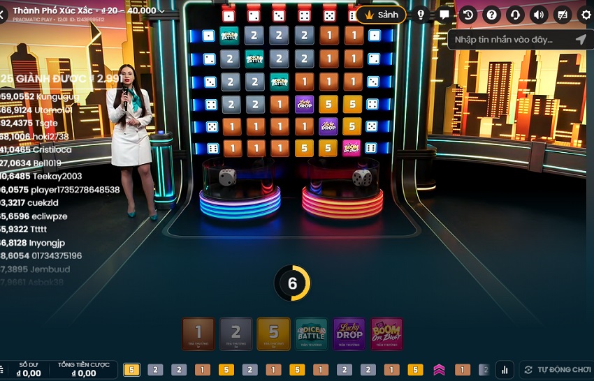 Luat choi game thanh pho xuc xac VN88